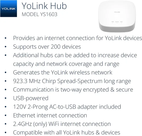 Vista 2 de Kit de inicio del sensor de vibración inteligente YoLink LoRa y Hub: Hub & Smart Shock, Detector de rotura de vidrio, manipulación, movimiento