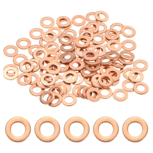 Vista 28 de M METERXITY Paquete de 30 arandelas de cobre, arandelas métricas de sellado de cobre M6x10x1mm para pernos, tornillos, tuercas