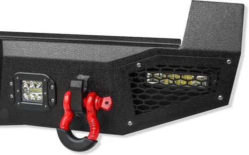 Vista 4 de Parachoques Trasero para T-acoma, Aaiwa Camioneta Todo Terreno con Parachoques con 4 Luces LED y 2 Anillos en D Compatible con T-acoma 2016 2017