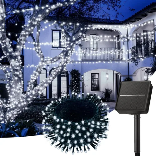 Vista 16 de Brightown Luces Solares de Navidad para Exteriores, Paquete de 4 Total 184 Pies 480 LED Luces de Cadena Solares para Exteriores Impermeables Cable