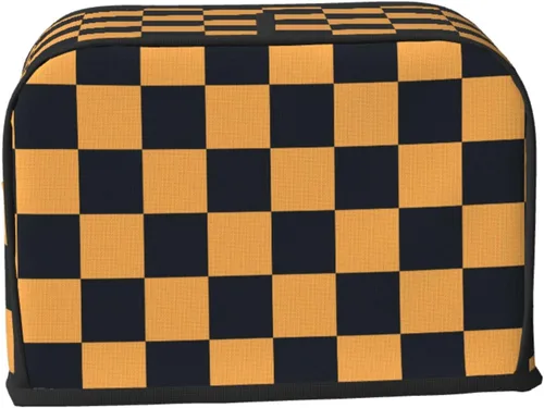 Vista 50 de Funda para máquina de pan de 2 rebanadas de color blanco y negro con bolsillos, cubierta para tostadora, protección de huellas dactilares, lavable a