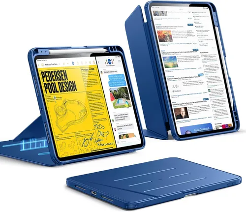 Vista 23 de ESR - Funda para iPad Air de 11 pulgadas M3/M2 (2025/2024), iPad Air de 5ª/4ª generación (2022/2020), funda con soporte vertical, múltiples ángulos