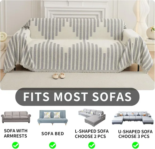 Vista 6 de HAOMAIJIA Fundas de sofá estilo bohemio para sofá de 3 cojines, fundas de sofá para mascotas, fundas de sofá suaves y gruesas antideslizantes