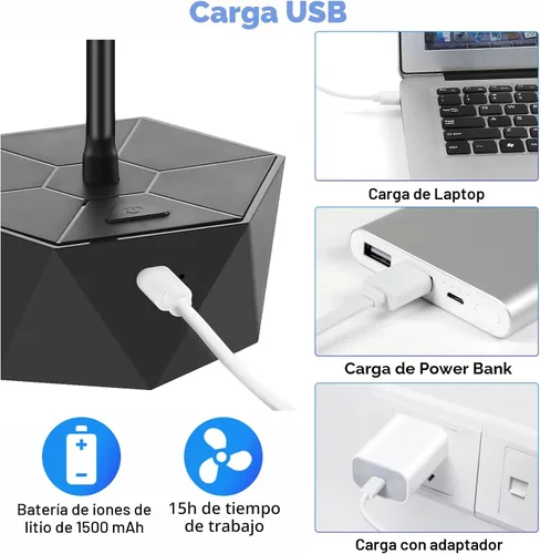 Vista 2 de Ventiladores Repelentes de Moscas para Mesas Recargables para Interiores y Exteriores para Mantener las Moscas Alejadas, Spinner de Mesa con Aspas