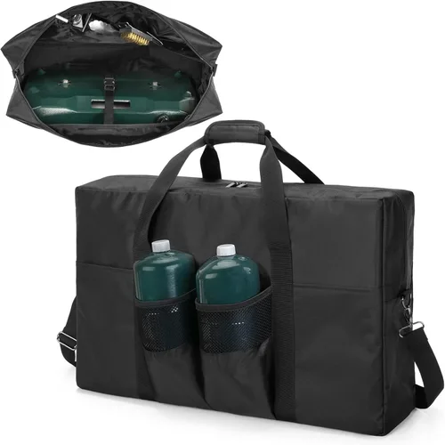 samdew Camp Stove Carry Case, Camping Stove Storage Bag Compatible with Coleman 2-Burner Gas Stove, Portable Carrying Cover Compatible with Camp