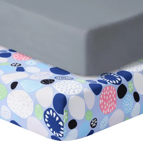 Vista 19 de GUNTAIL Sábanas para cuna de bebé para niños y niñas, paquete de 2 sábanas ajustables para cuna estándar y colchón de niño pequeño, sábana