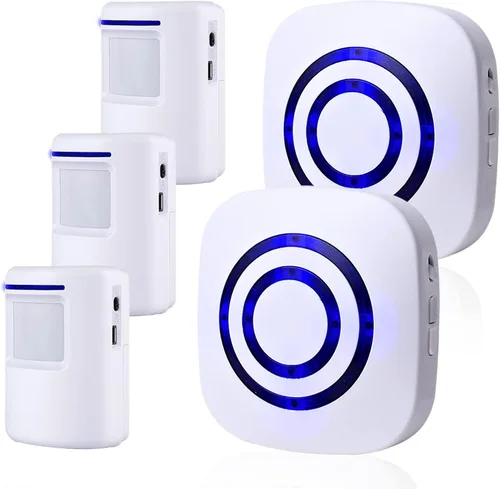 Vista 10 de Alarma Inalámbrica para Entrada de Vehículos de 328 pies de Alcance con Sensor de Movimiento para Exteriores Resistente a la Intemperie, Alarma