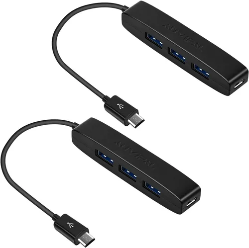 Vista 6 de AuviPal 2-in-1 Micro USB to USB Adapter (OTG Cable + Power Cable) for Fire Stick, PlayStation Classic and More - 2 Pack