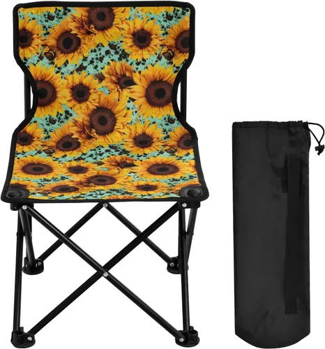 Outdoor Folding Sunflower Green Leopard Camping Chairs for Adults Portable Camping Chair Lightweight Lawn Chair 202a3757