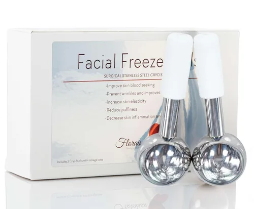 Floraison - Varitas faciales irrompibles de acero inoxidable para cara, cuello y cuerpo, varillas criogénicas y rodillo frío para hinchazón y