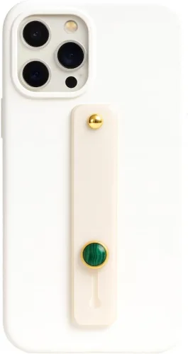 Vista 10 de Crystal Phone Grip and Phone Strap with Real Amethyst Genuine Gemstone and White Strap for Smartphones and Tablets