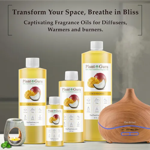 Vista 3 de Aceite aromático de mango de coco de 4 onzas líquidas. Aceite perfumado para hacer jabón, velas, bombas de baño, mantequillas corporales. Se utiliza