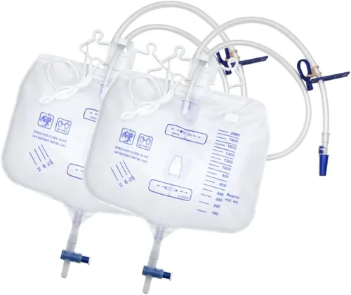 Vista 10 de 1 bolsa de drenaje urinario de 67.6 fl oz, bolsa de drenaje de orina con cámara antirreflujo, bolsa de drenaje de bolsa de recolección de orina