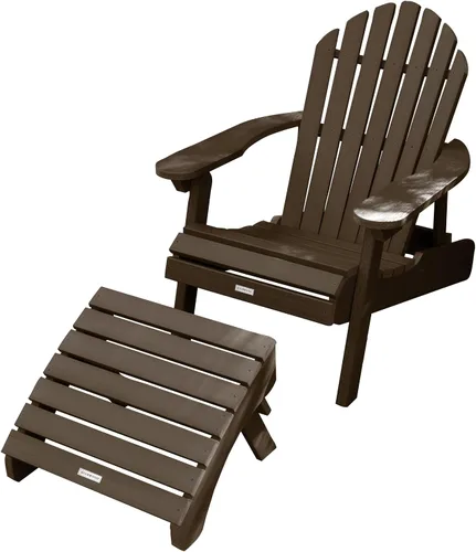 Vista 16 de highwood AD-KITCHL1-BKE Hamilton Silla Adirondack plegable y reclinable con otomana, color negro