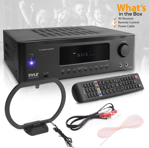Vista 6 de Pyle Amplificador Estéreo Bluetooth Hi-Fi de 7.1 Canales - Amplificador AV de Teatro en Casa de 2000 Vatios para Altavoces Subwoofer con Receptor