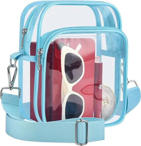 Bolsa transparente para eventos de estadio, pequeña bolsa transparente con correa extraíble, bolsa de estadio para conciertos de trabajo deportivo