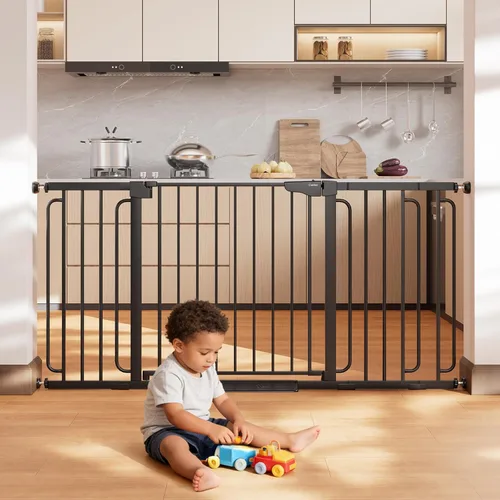 Vista 19 de Cumbor Puerta de bebé extra alta de 36 pulgadas para escaleras, puerta para perros de 29.7-40.6 pulgadas de ancho para puertas, puertas de mascotas