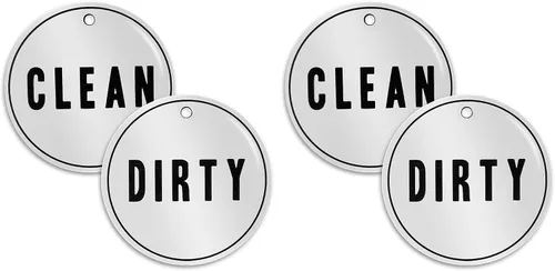 Laundry Basket Clean & Dirty Labels | Great Tags for Kids Rooms, Bathrooms, and Laundry Room Organization Signs | 2.5 x 2.5 Inches | Round Laser