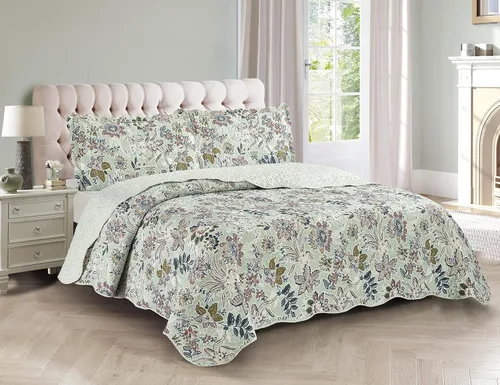 Vista 37 de Brilliant Sunshine Juego de edredón de 2 piezas con 1 funda, reversible, suave y ligero, para todas las estaciones, individual, verde