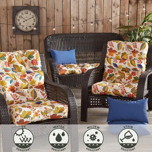 Vista 21 de Greendale Home Fashions Aloha - Cojín para silla de respaldo alto para exteriores de 44 x 22 pulgadas