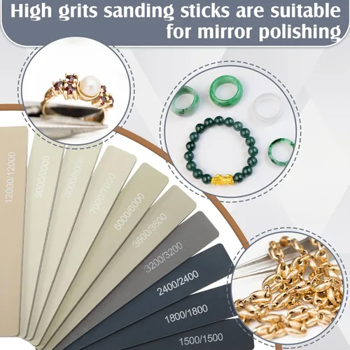 Vista 6 de Maxdot 120 Pcs Sanding Sticks Include 30 Sanding Twigs 40 Polishing Sticks and 50 Matchsticks, Tools for Tight Spaces Modeling Tools for Plastic