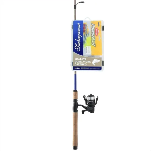Vista 31 de Shakespeare Catch More Fish Spinning Reel and Fishing Rod Combo with Kit