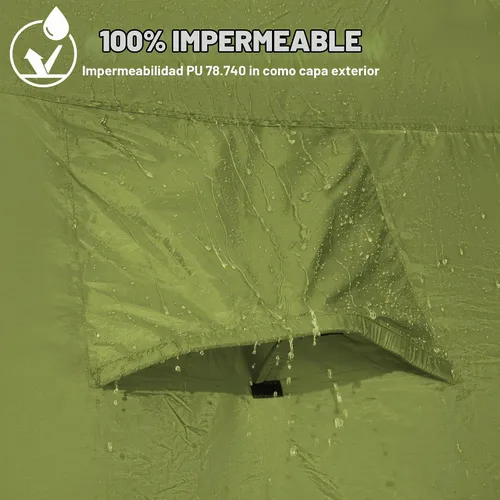Vista 6 de GoHimal Tienda de campaña para camioneta, impermeable, PU2000 mm, doble capa para cama de camioneta de 5.5-6.0 pies, tienda de campaña portátil