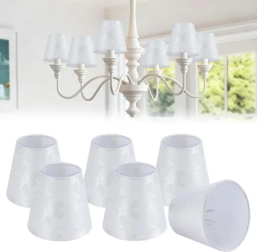 Vista 14 de YISUN Cortinas de araña de cristal, pantalla minilámpara, con clip, apto para lámpara de pared Droplight, candelabro de vela (negro, juego de 6)