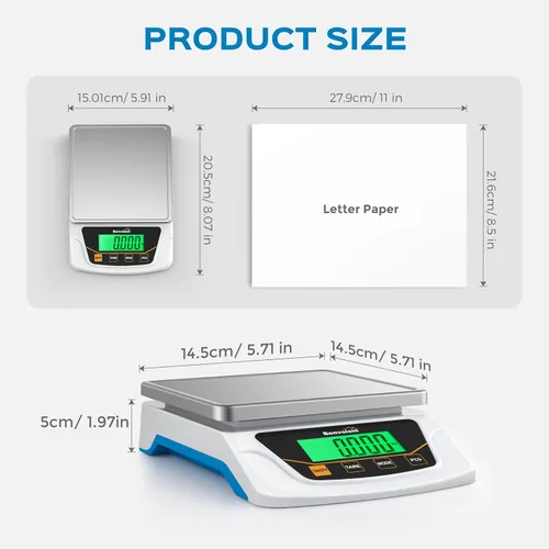 Vista 6 de Bonvoisin Báscula Digital con Precisión de 0.1 Gramo, Escala de Laboratorio Científica Digital de 6000g para Laboratorio, Pesaje de Joyería