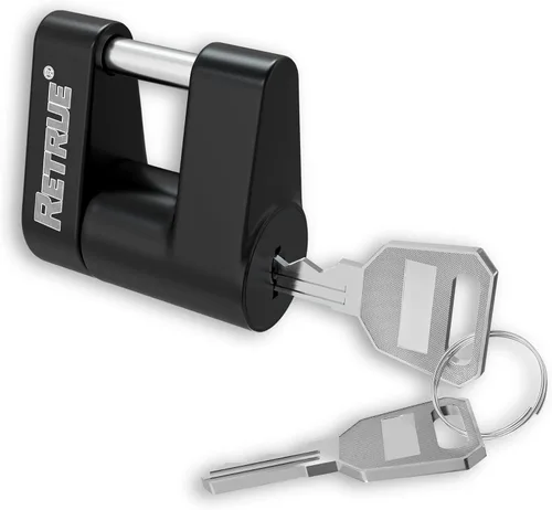 Vista 8 de RETRUE Bloqueo de acoplador de lengüeta de remolque, Bloqueo de enganche de remolque, Diámetro 1/4 pulgada, Extensión de 3/4 pulgada para remolcar