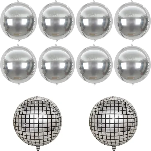 Vista 8 de FBQ Kit de arco de globos de discoteca 4D, globos de aluminio de disco de los años 70, 80, 90, fiesta de discoteca, aniversario, decoración