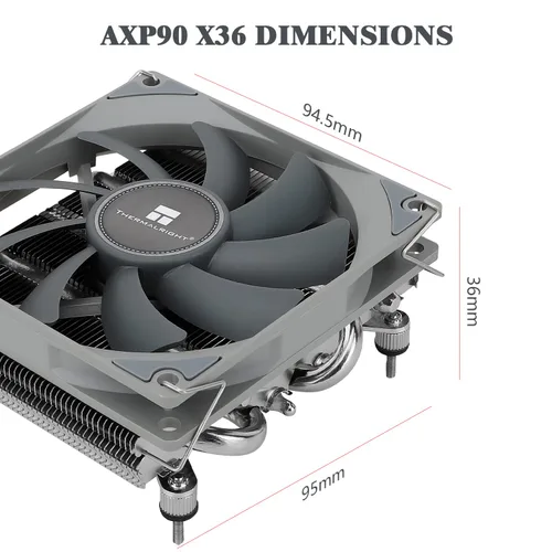 Vista 7 de Thermalright AXP90-X36 Enfriador de aire de CPU de perfil bajo