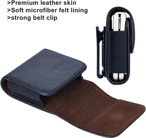 Vista 5 de Funda para teléfono con cinturón para Galaxy Z Flip 7/6/5/4/3, funda de cuero giratoria 360 grados, soporte para teléfono con clip para cinturón