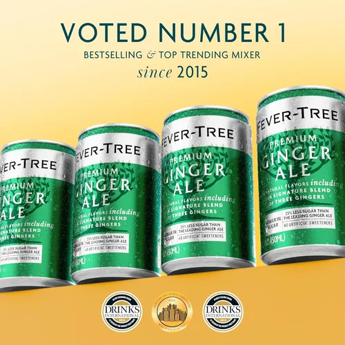 Vista 3 de Fever Tree Ginger Ale - Mezcla de Calidad Premium - Bebida Refrescante para Cócteles y Mócteles. Ingredientes de Fuente Natural, Sin Edulcorantes ni