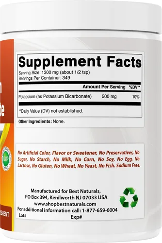 Vista 6 de Best Naturals Bicarbonato de potasio puro 1 LB en polvo