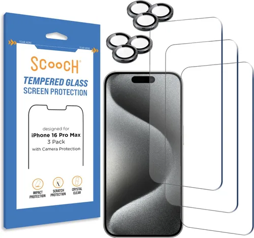 Vista 13 de Scooch Protector de pantalla 5 en 1 para iPhone 11 (paquete de 3) con protector de lente de cámara (paquete de 2) vidrio templado 9H de alta