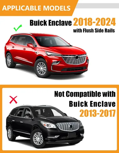 Vista 2 de KINGGERI Barras transversales para portaequipajes de techo de 260 libras compatibles con Buick Enclave 2018-2025 (con rieles laterales empotrados)