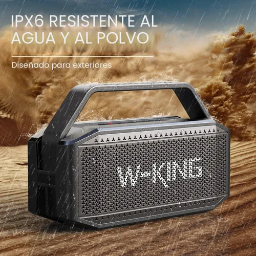 Vista 3 de W-KING Altavoz Bluetooth - 100 W pico 60 W RMS graves profundos, IPX6 portátil impermeable altavoces Bluetooth inalámbricos con subwoofer, 40