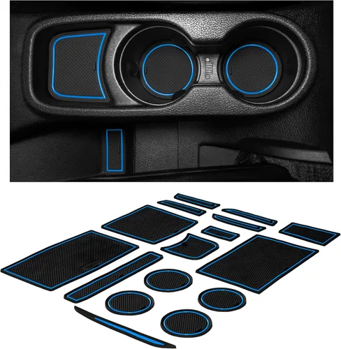 Vista 6 de CupHolderHero Compatible con accesorios Jeep Wrangler JK 2011-2017, insertos interiores antideslizantes antipolvo, tapetes de revestimiento