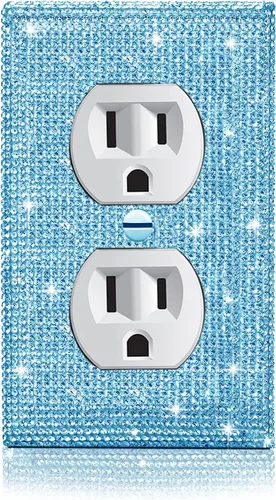 Vista 36 de Gaocai 4 piezas de placa de pared rosa plateado brillante cubierta decorativa interruptor de luz cubierta de interruptor de palanca única diamantes