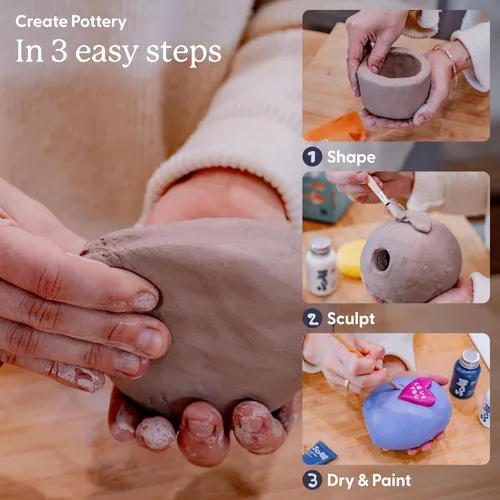 Vista 2 de Sculpd Arcilla seca al aire – Arcilla para esculpir y modelar de alta calidad para artes y manualidades – Arcilla suave autoendurecible