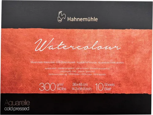 Vista 7 de Hahnemühle The Collection - Almohadilla para acuarela, trapo 100% algodón, prensado en frío, 9.4x12.6 in/9.4x12.6 pulgadas, 300 GSM, 10 hojas