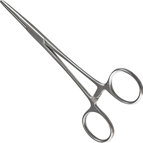 Vista 23 de Pinzas de bloqueo multiusos de hemostático Pean rectas y curvas con dientes serrados, de acero inoxidable - Hemostáticos para enfermeras, fórceps