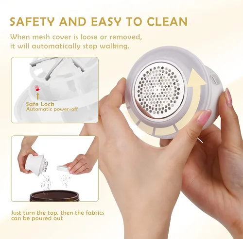 Vista 3 de Scienbeauty Afeitadora de tela recargable, removedor de pelusa eléctrico con luz, afeitadora de suéter con 6 cuchillas de acero inoxidable, doble