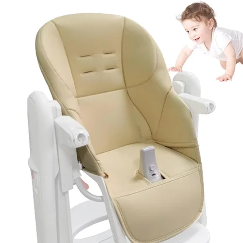 LAFANDE Fundas para silla alta para bebé, cojín para silla de comedor de bebé, cojín transpirable, piel sintética con asiento acolchado para Peg