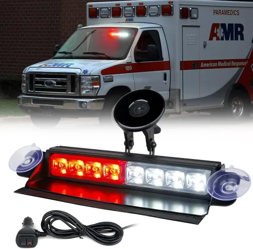 Vista 9 de Xprite Luz Estroboscópica LED Ámbar de Aluminio, Luces de Advertencia de Peligro Intermitentes de Precaución de Tráfico para Parabrisas Delantero