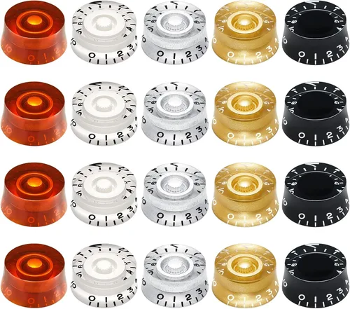 Nuanchu 20 pomos de guitarra eléctrica, pomos de control de tono de volumen, perillas de guitarra giratorias, perilla de control de velocidad,
