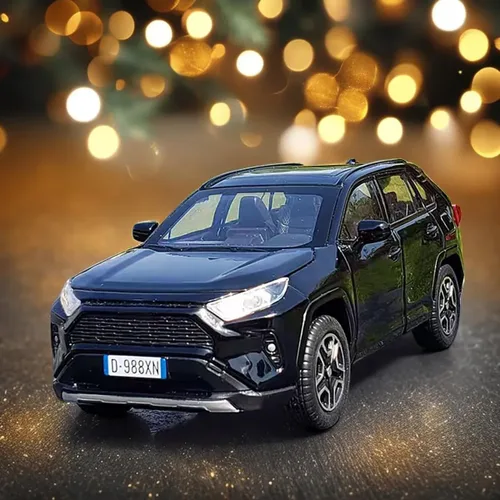 Vista 2 de Modelo de coche compatible con RAV4 1/32 de aleación de juguete fundido a presión modelo coleccionable con luz y sonido vehículo de juguete