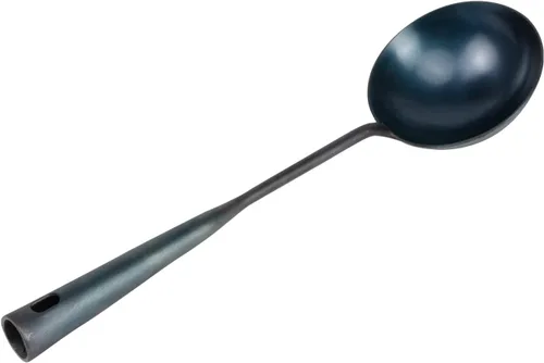 Vista 9 de ZhenSanHuan Utensilio de Wok Tradicional Chino Hecho a Mano de Hierro, Utensilio de Wok Largo (Espátula, 32CM/12.6'')