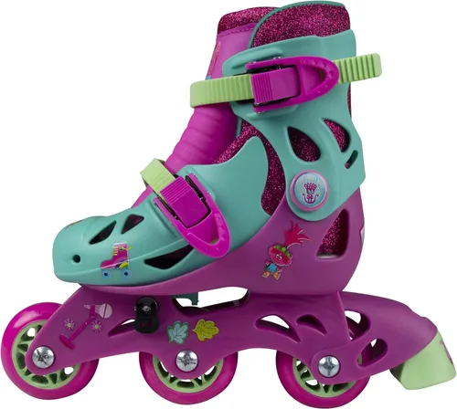 Vista 4 de PlayWheels Trolls Glitter - Patines convertibles 2 en 1, talla junior 6-9